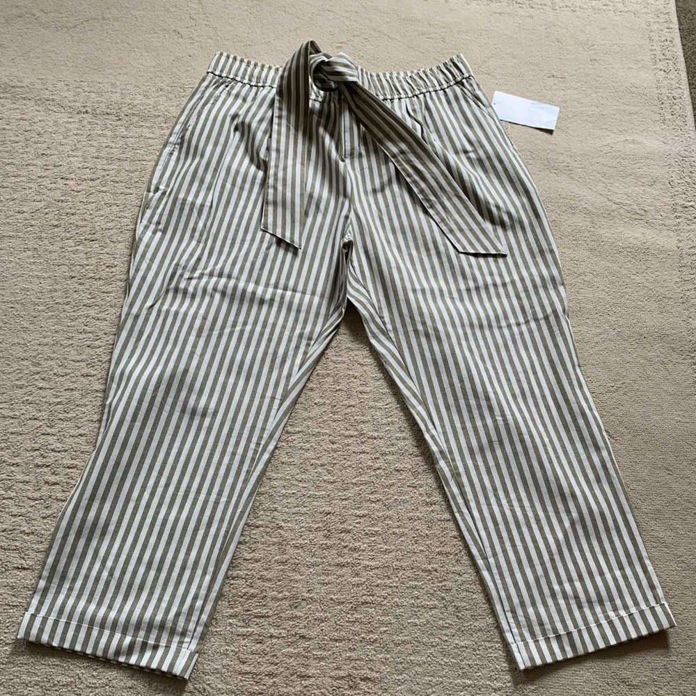 Zara belted striped pant. Size XL.